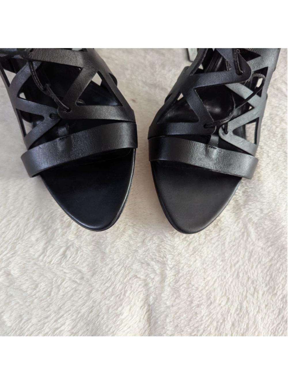 Aperlai Gladiator Black Clear Heels Size 40 - Picture 9 of 14
